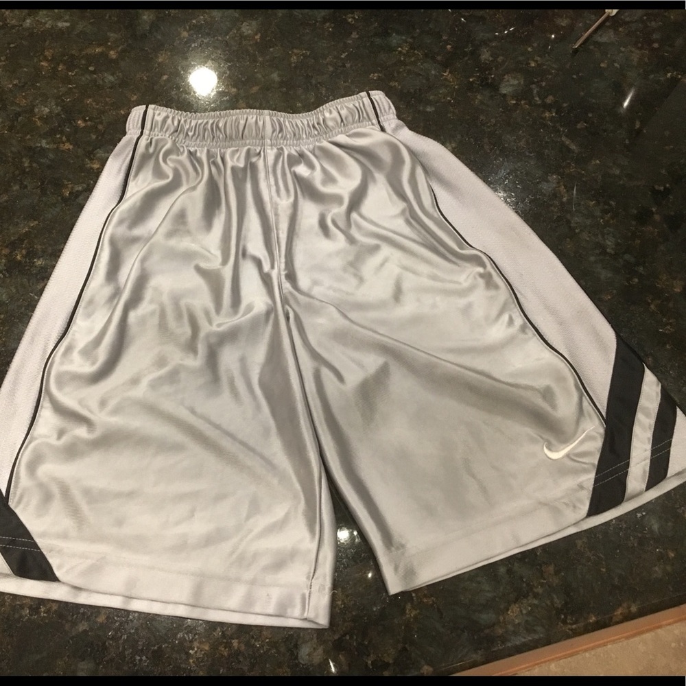 Youth Nike Athletic Silver and Black Shorts